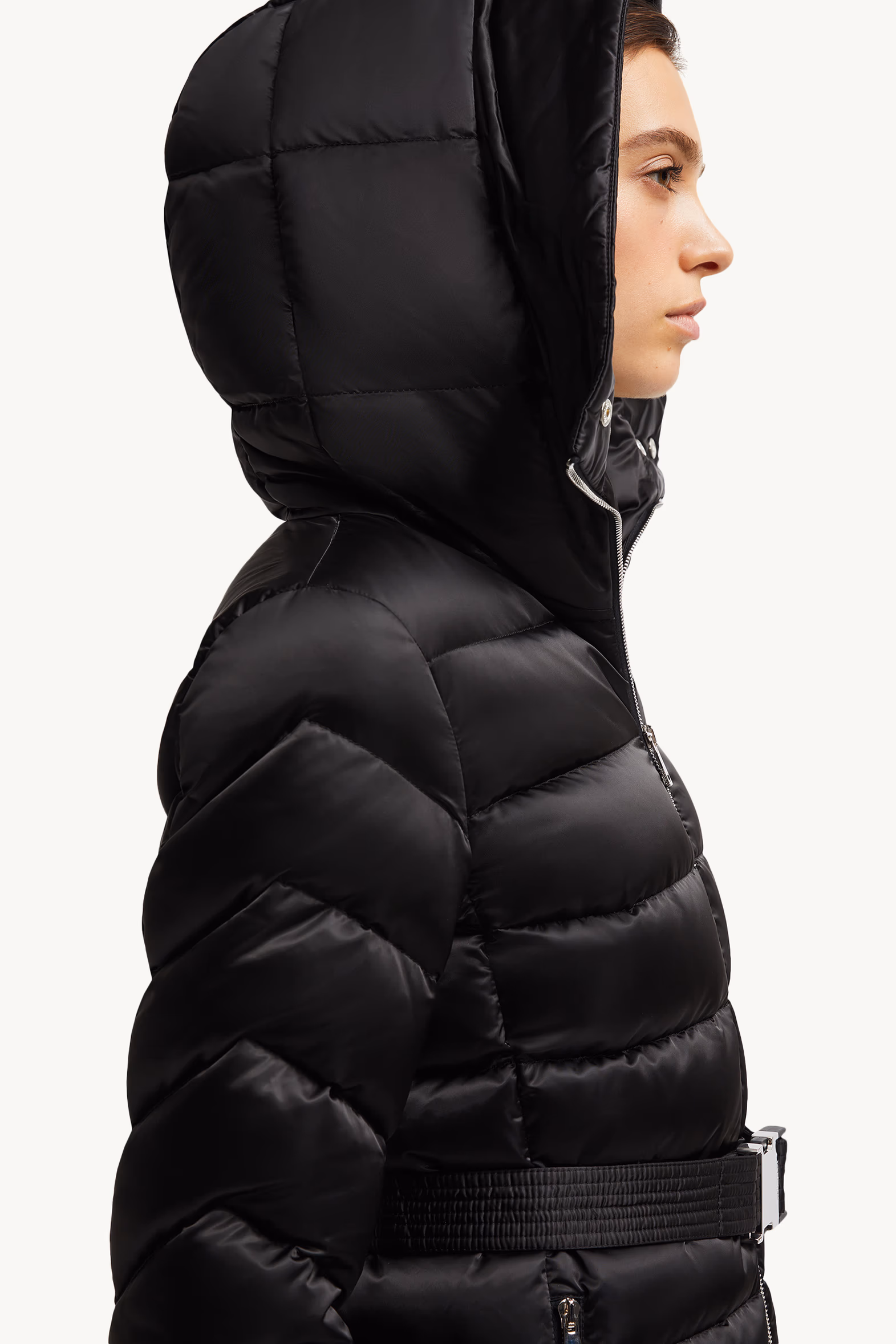 Cupidone Hooded Shearling-Trimmed Short Down Jacket Women Black Moncler 7